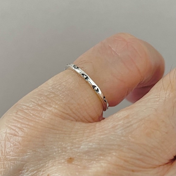 Sterling Silver Little Tiny Eternity All Seeing Eye Ring, Evil Eye Rings, Eyes - Picture 2 of 12